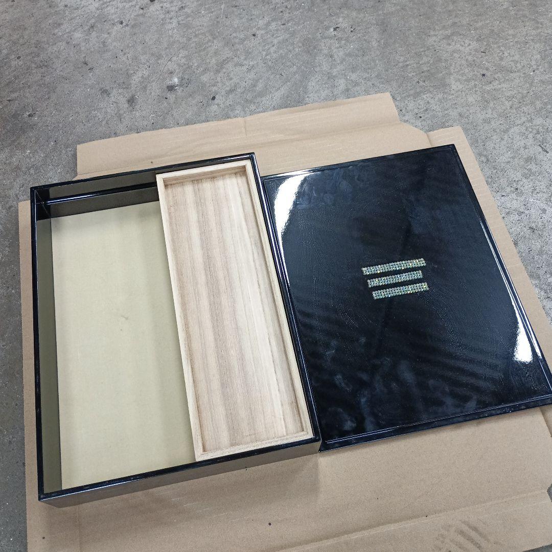 中古漆箱　文箱　菊紋　皇室　記念品　紫綬褒章