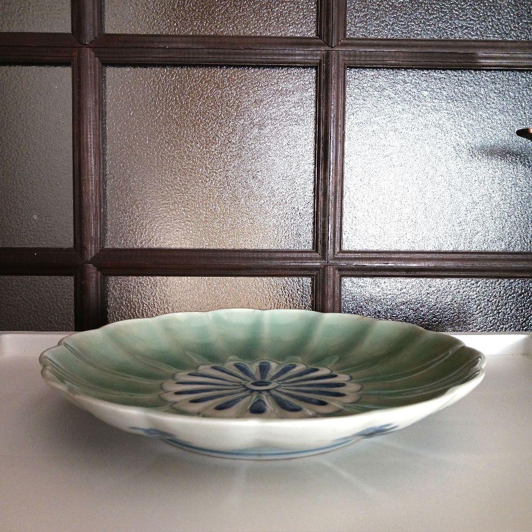 古伊万里　菊文皿　22センチ