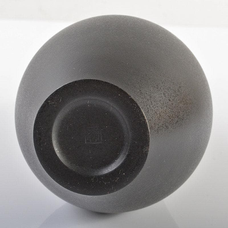 高岡銅器　平井昇（昇甫）作　蝋型鋳銅　鶴首瓶　一輪挿し　共箱　V　R6167