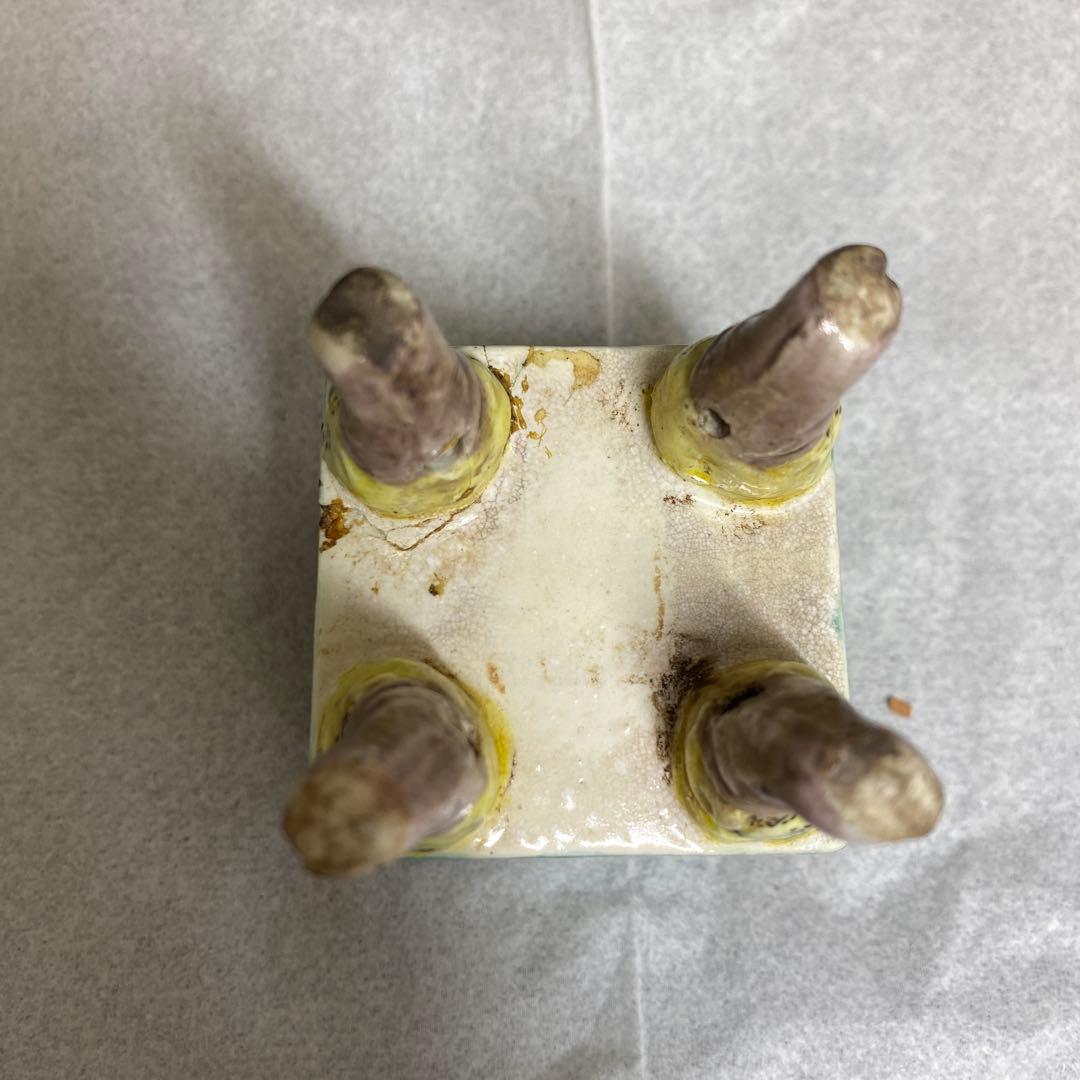 中国古玩　粉彩透香炉　トヒオ　高さ約11.5㎝　東里8-0130①