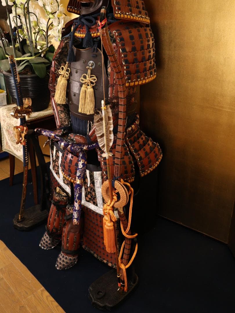 BLACK　BY01　甲冑　具足　着用鎧　龍日輪前立　鎧櫃付き　等身大　現