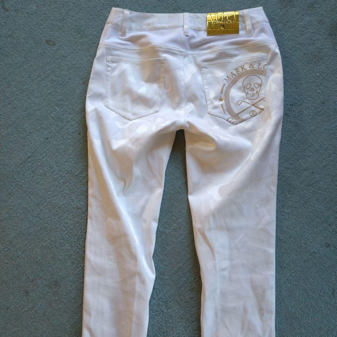 MARK & L. ホワイトパンツ スカル刺繍