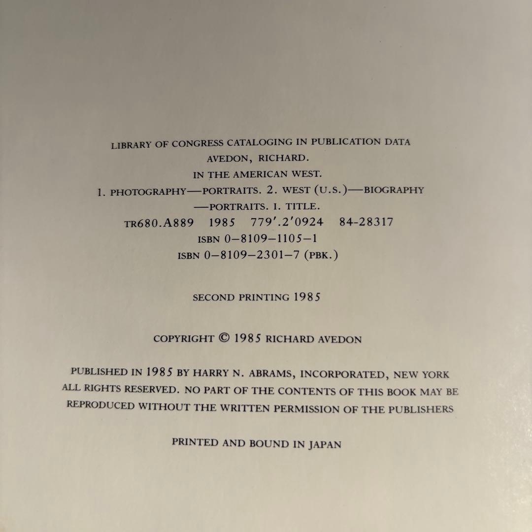 ●In the American West リチャード・アヴェドン　サイン入り