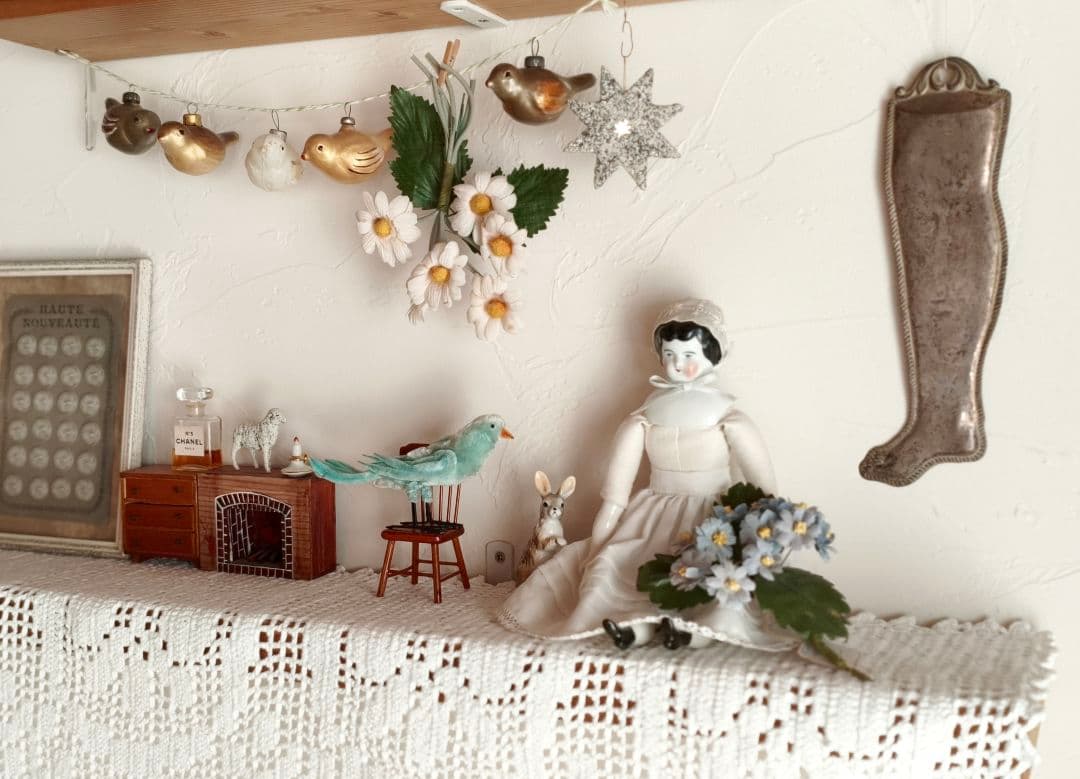 【misen2014さま】vintage ❀ * アイスブルーの 小鳥さん