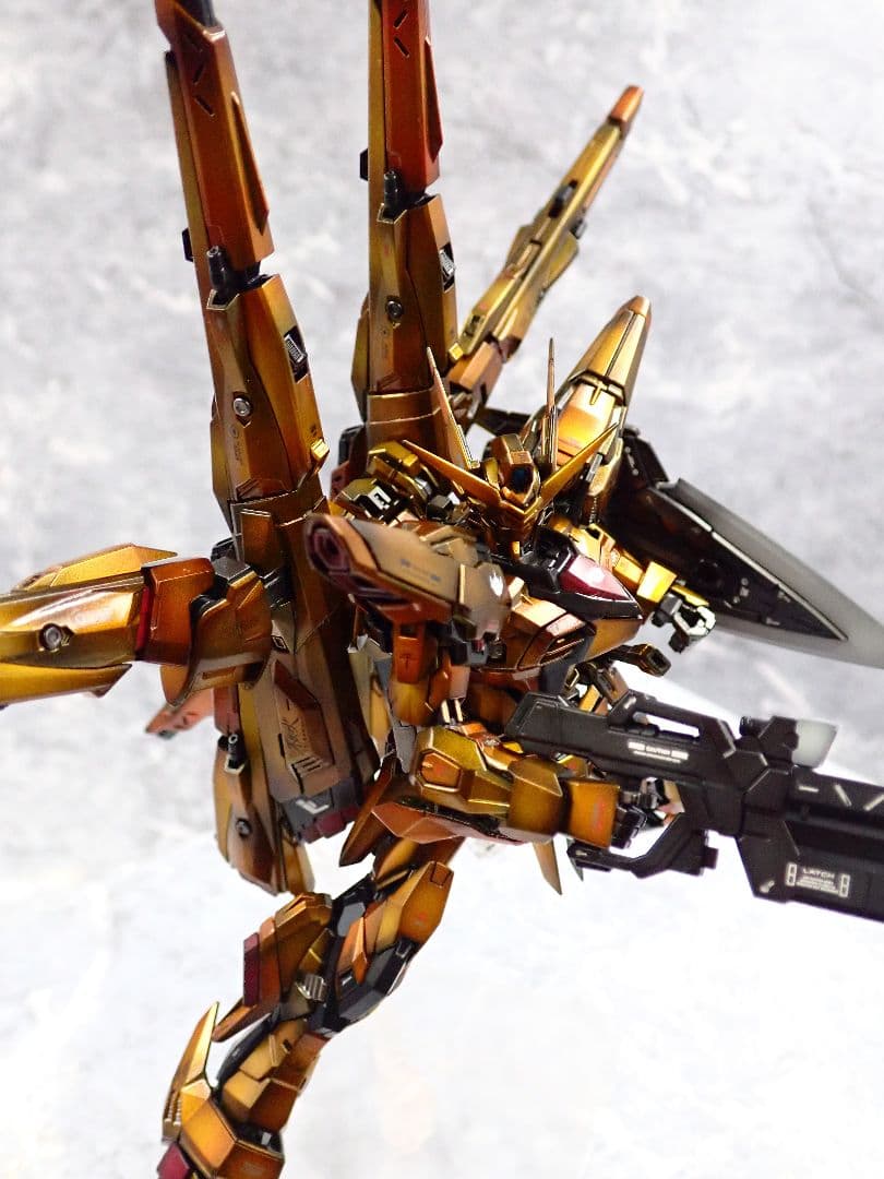 RG アカツキガンダム+HG ゼウスシルエット ガンプラ 全塗装 塗装済 完成品