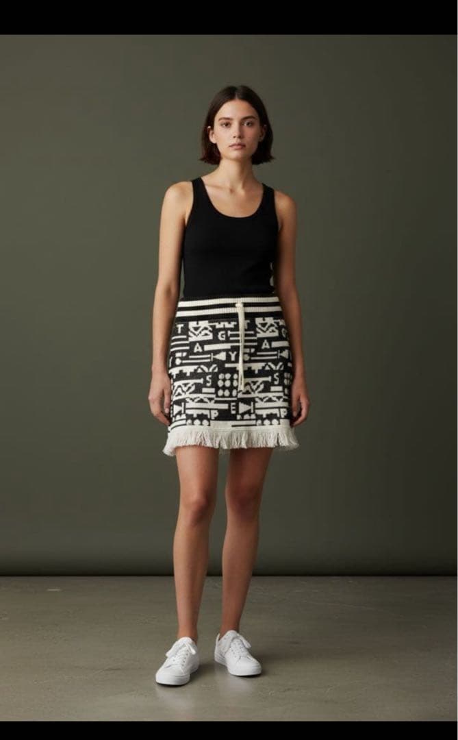 幾何学模様 フリンジ付きスカートパーリーゲイツ　新品未使用