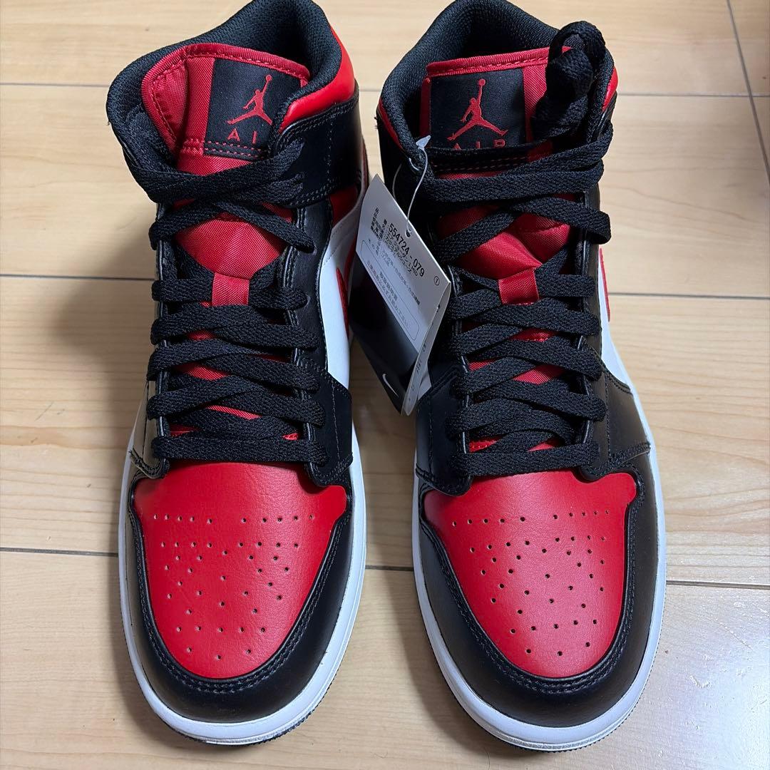 Nike Air Jordan 1 Mid ブラック/レッド/ホワイト