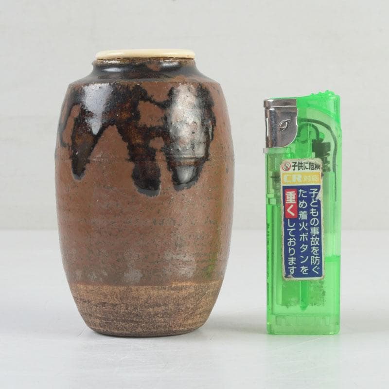 茶道具　瀬戸焼　古瀬戸　茶入　銘八千代　仕覆二点　即中斎極め箱　D　9443