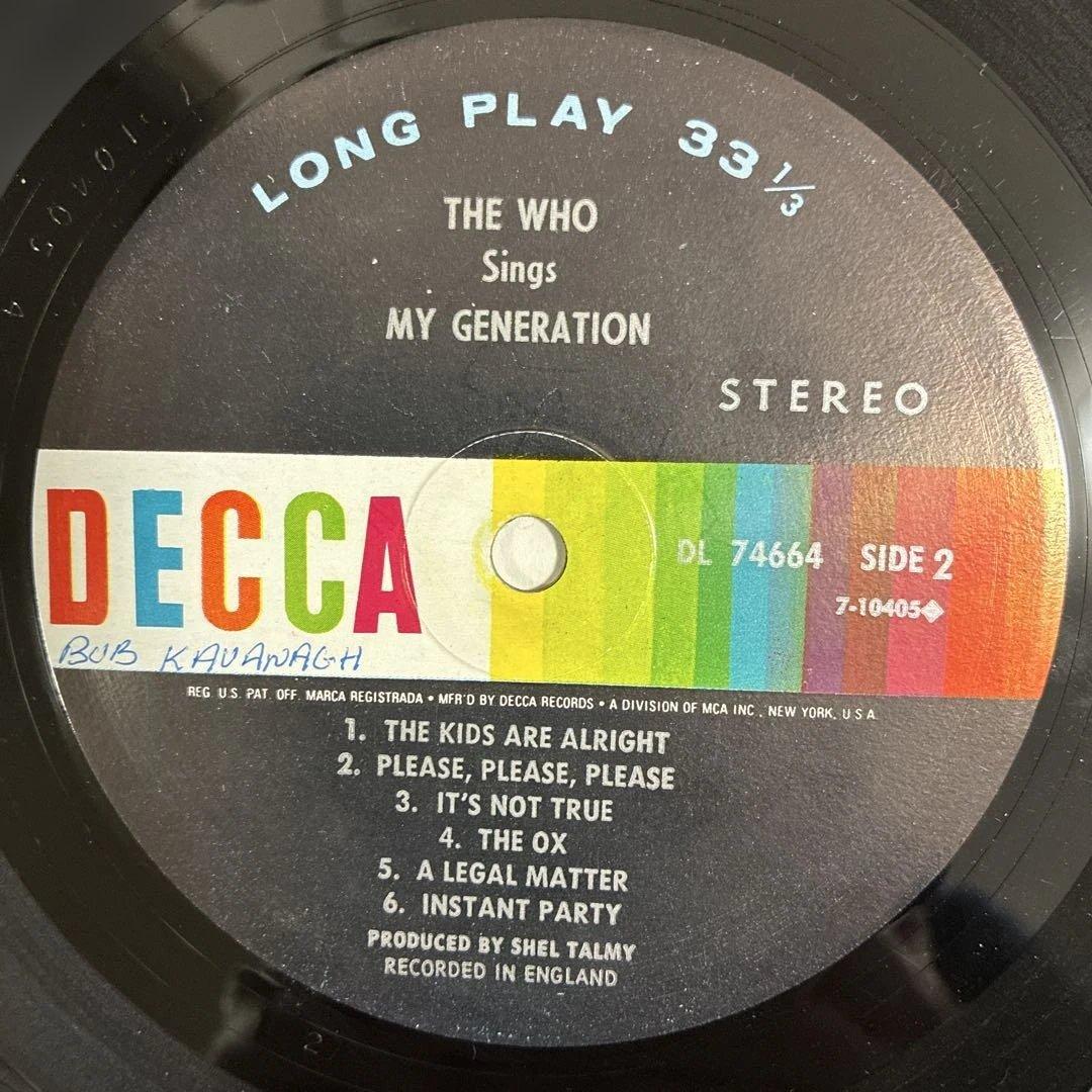 ザ フー 名盤 レコード マイジェネレイション USオリジナル盤