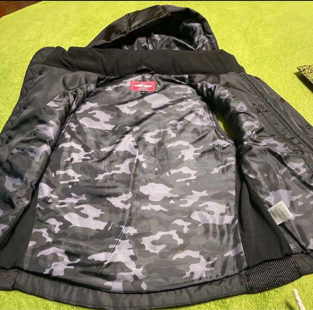 MCワークス　プロテクトウィンターベスト　ブラック×モノトーンカモ　Ｌサイズ