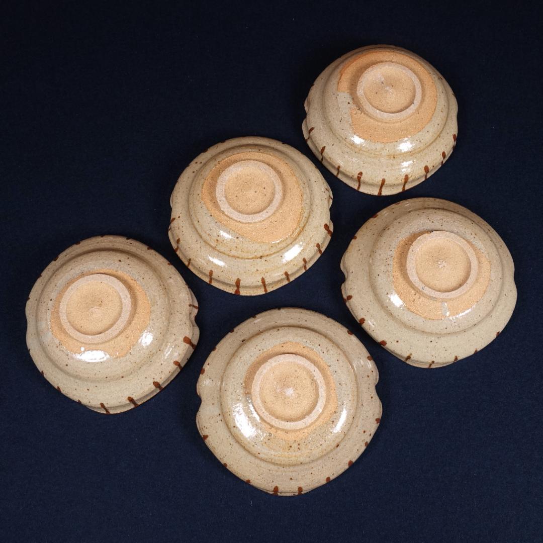 13代 中里太郎右衛門窯 絵唐津 平向付 銘々皿 5客 共箱