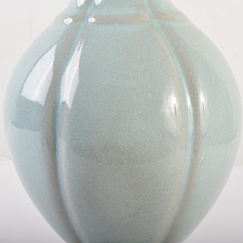 中国　釣窯　粉青　花口瓶　高さ約30㎝　V　R7720B