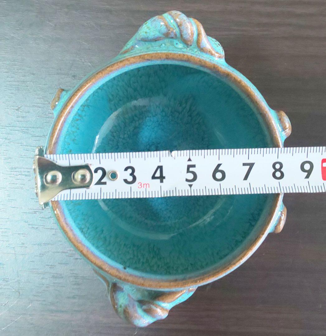 中国南宋時代 緑釉陶器 澱青釉紫紅斑 双耳香炉