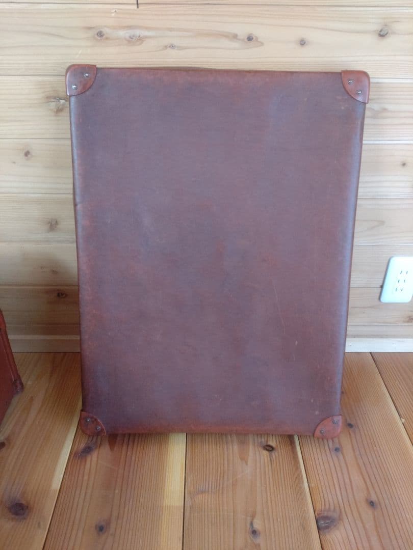 ボテ箱 昭和レトロ 蓋付き 朱いろ 古道具 コンテナ 硬質紙製