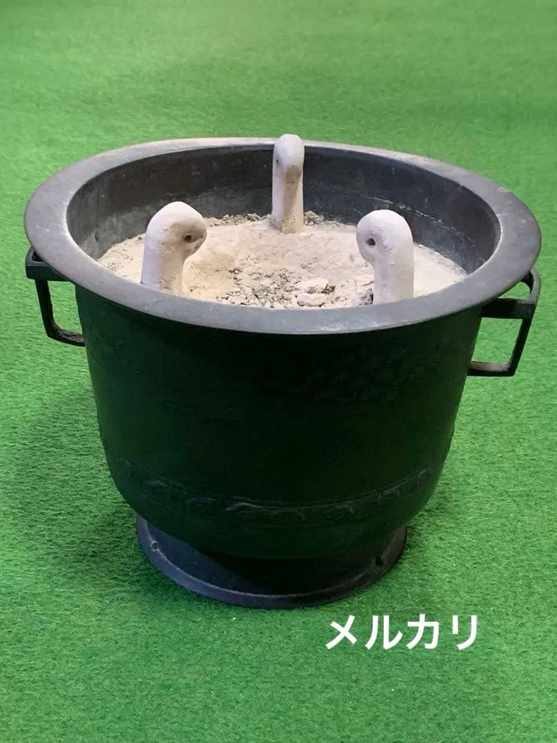 手焙り　火鉢　五徳灰入り　金属工芸品
