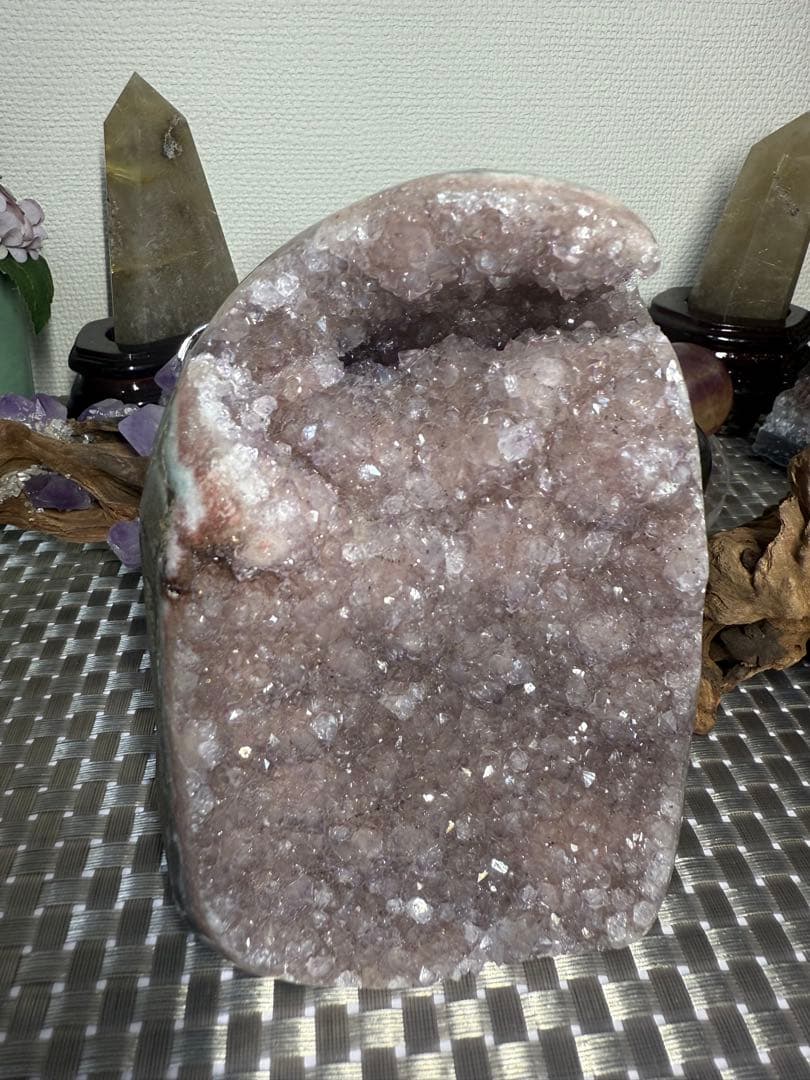 ピンクアメジストドーム　横ジオード Select by Amulet〜天然石〜