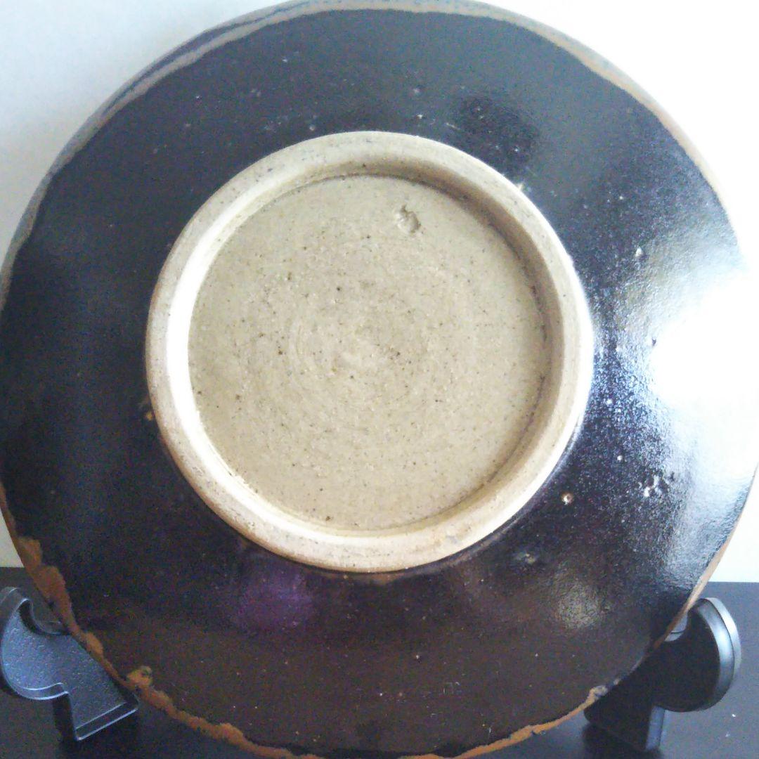 益子焼　草文大皿　陶芸　作家物　オモダカ