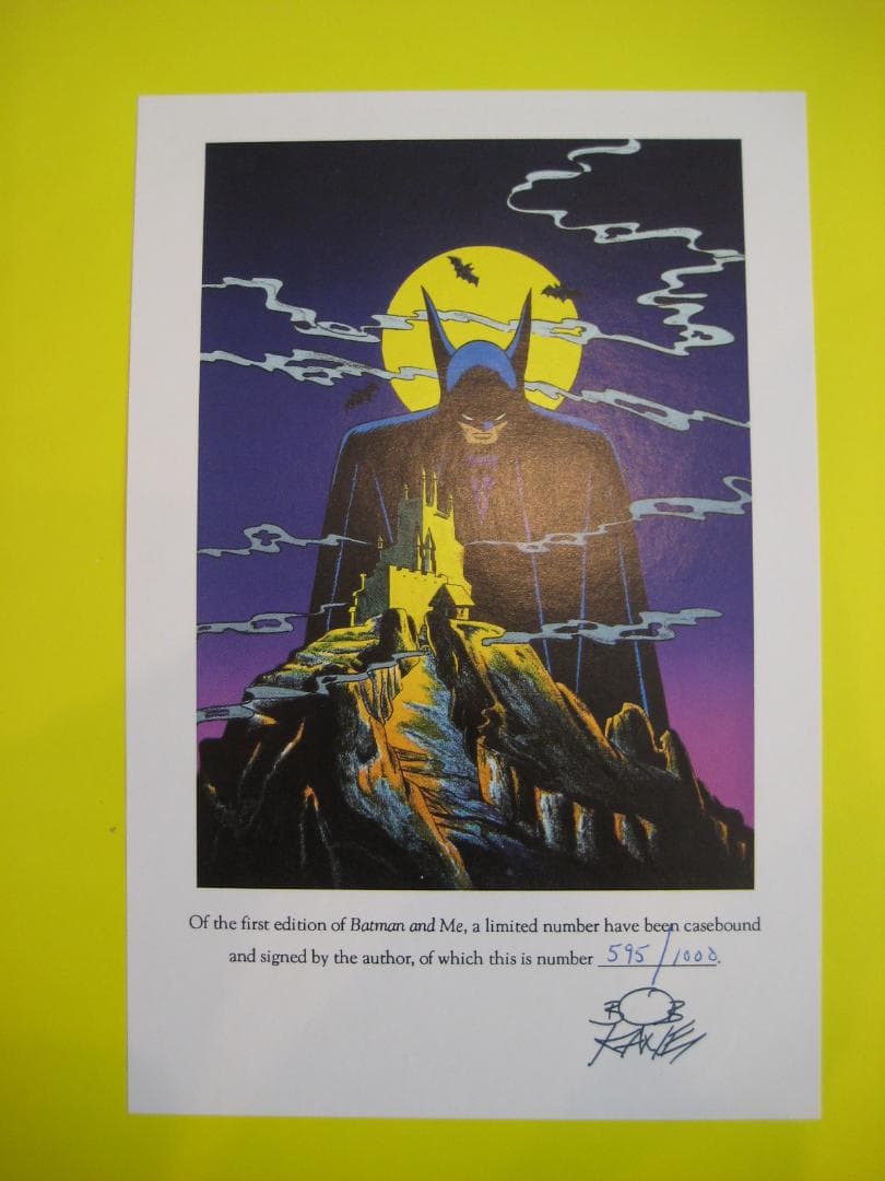 ボブ・ケイン直筆イラスト入り　バットマン　BATMAN AND ME 　限定版