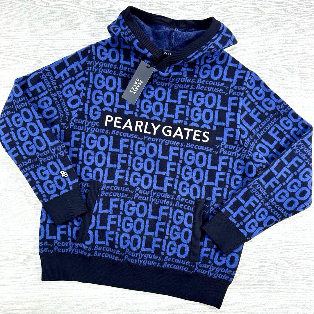 PEARLY GATES カシミヤブレンド ジャガード ニットパーカー サイズ6