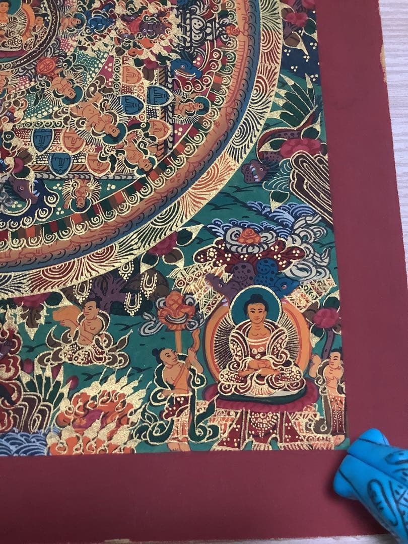 《 チベット密教　新品　1点物 》 手描き　曼荼羅　仏陀　釈迦　仏画　仏教　d4