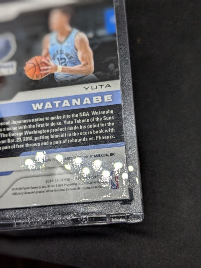 2018 panini 渡邊雄太 オブシディアン ルギーサインカード/50