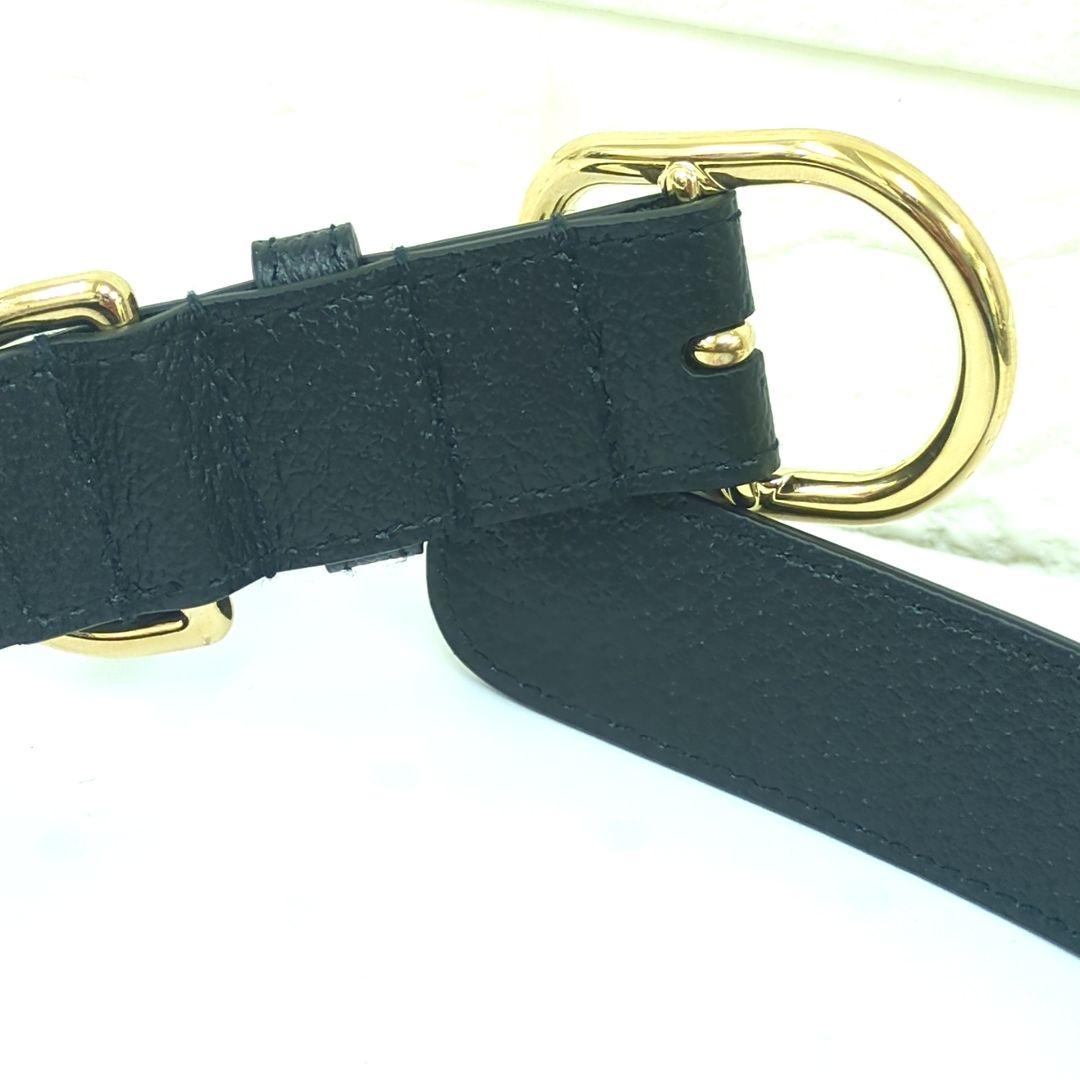グッチ GUCCI インターロッキングG ラージ 犬用　首輪　レザー　ブラック