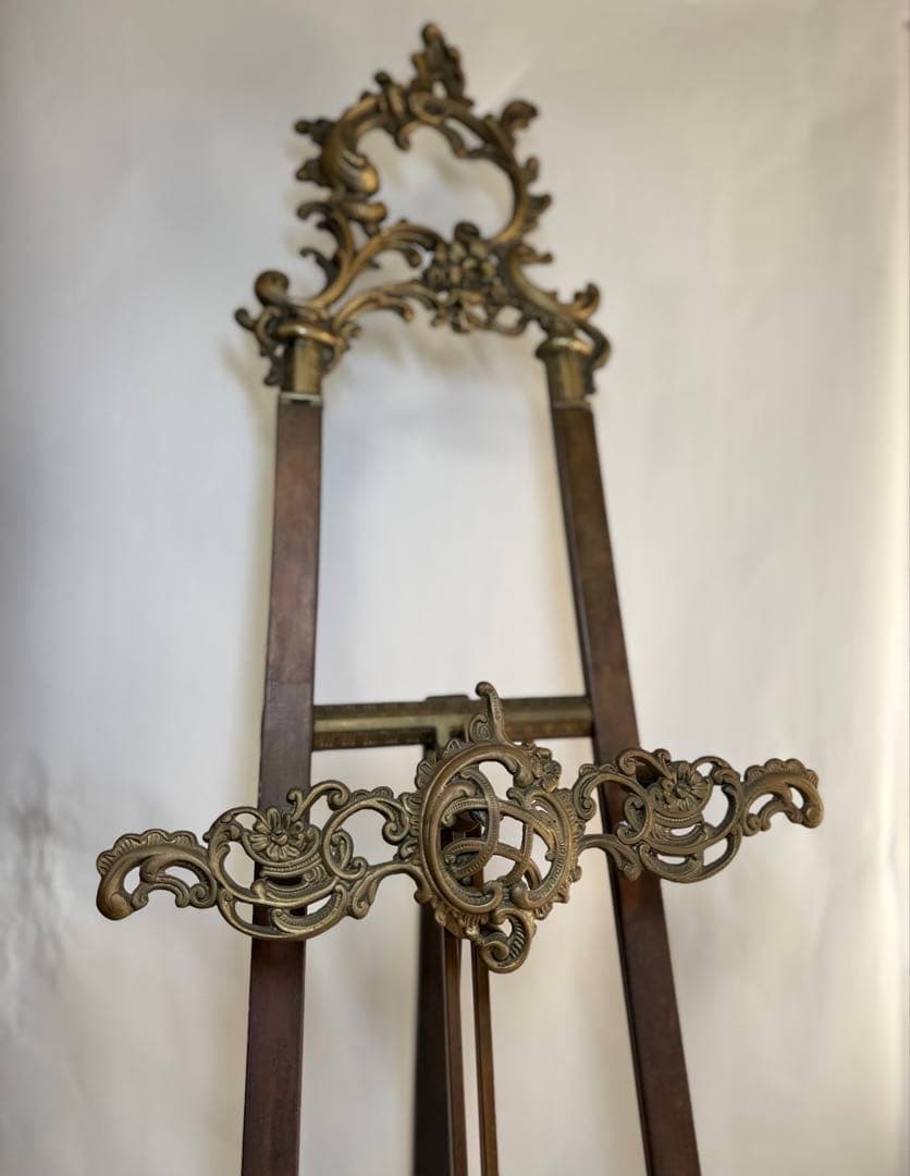 W 真鍮製 アンティーク調 大型イーゼル クラシック エレガント 高さ120㎝