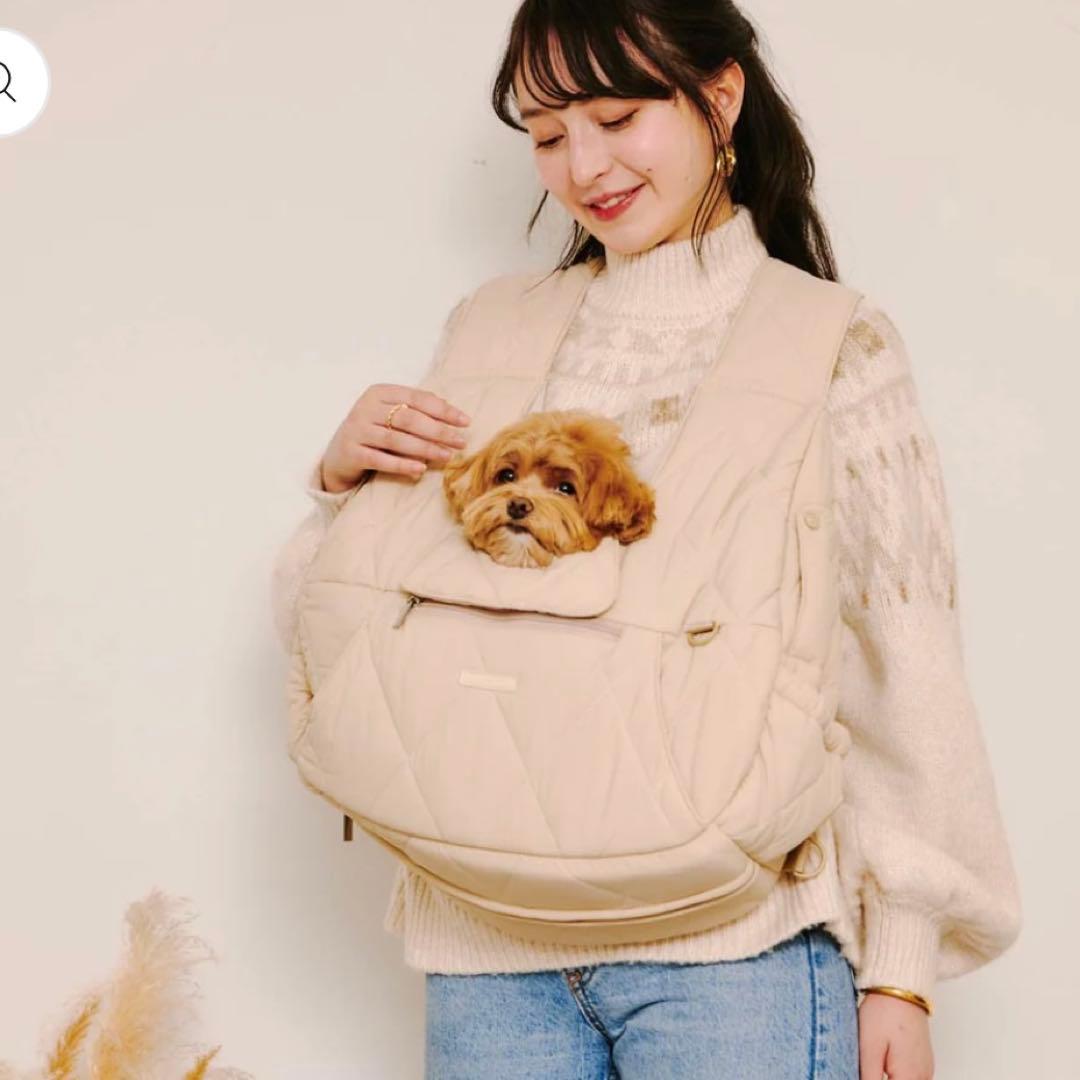 【新品】moncheri キルティングメッシュ付きフロントバッグ★S★チャコール