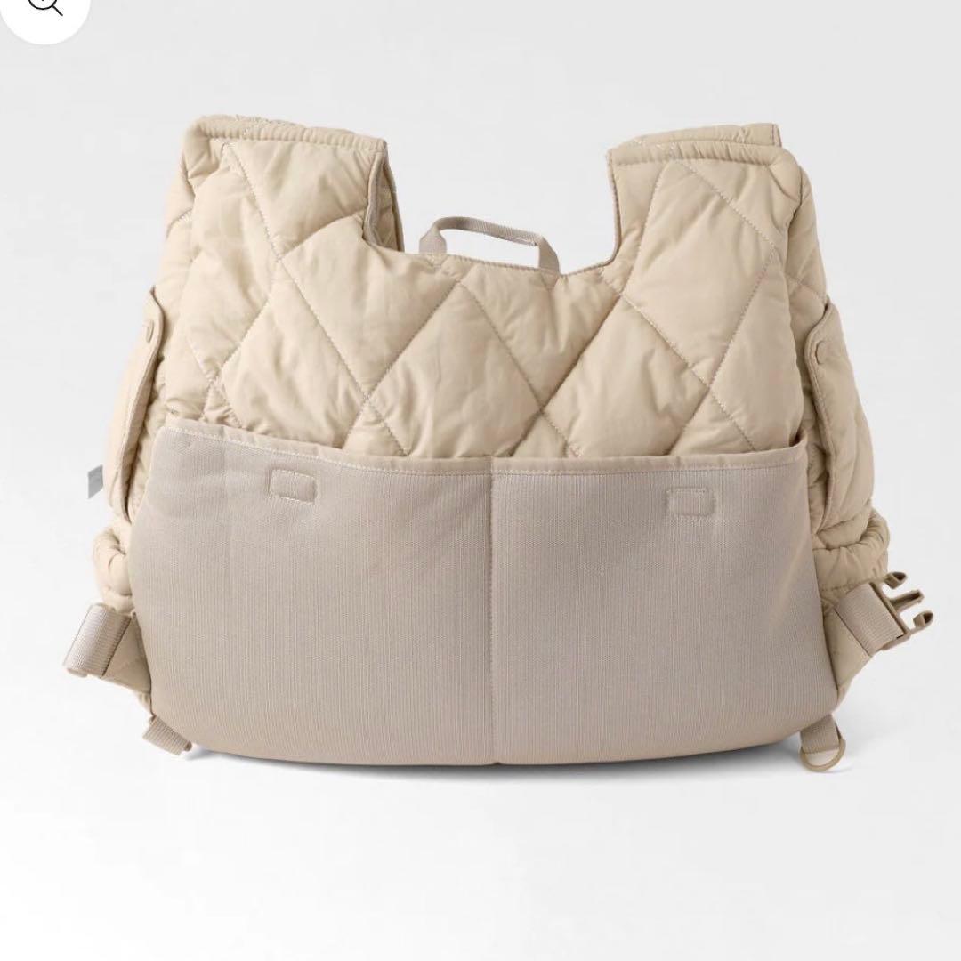 【新品】moncheri キルティングメッシュ付きフロントバッグ★S★チャコール