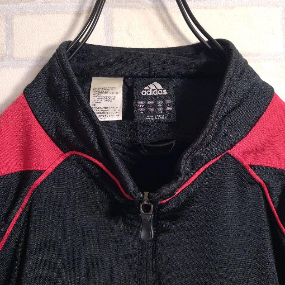 アディダス★00s ACミラン 刺繍ロゴ セットアップ 上下 黒 2XL 訳あり