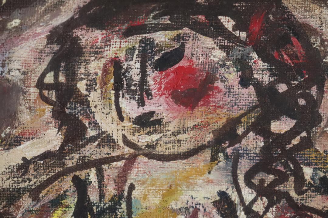 真作保証 奈知安太郎 「座る裸婦」 油彩SM号 独立美術協会 自由美術家協会