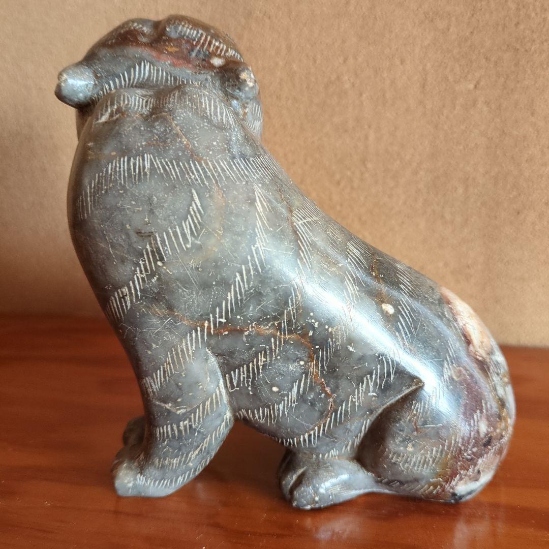 石製動物彫刻 笑顔の表情　骨董品　古美術　寅　虎　タイガー石像