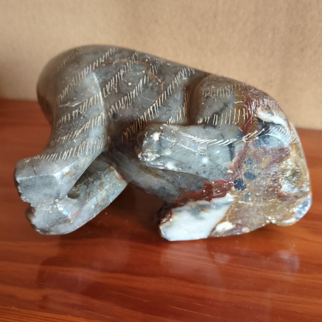 石製動物彫刻 笑顔の表情　骨董品　古美術　寅　虎　タイガー石像