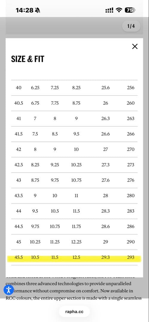 ウェア Rapha RCC PROTEAM SHOES 45.5