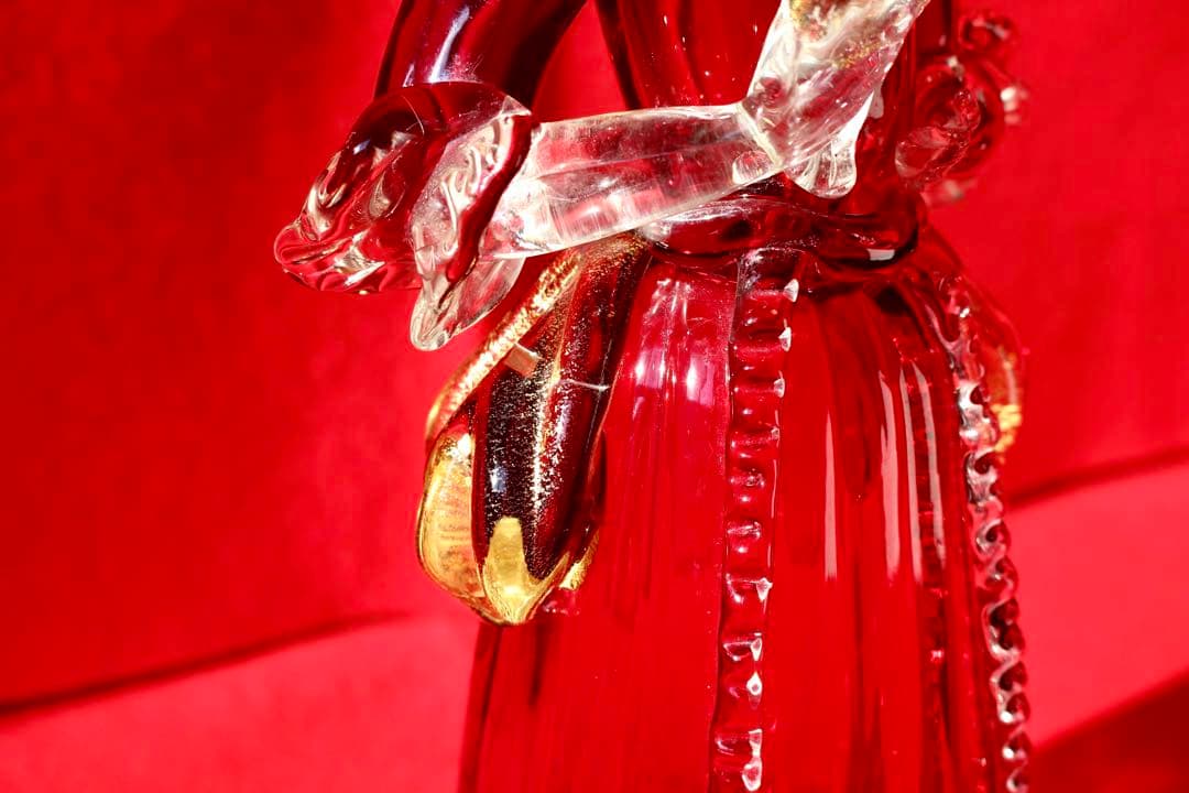 イタリア雑貨・ガラスコレクション【MURANOGLASS 金彩人形　貴婦人】