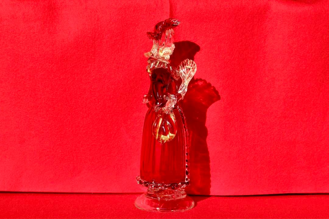 イタリア雑貨・ガラスコレクション【MURANOGLASS 金彩人形　貴婦人】
