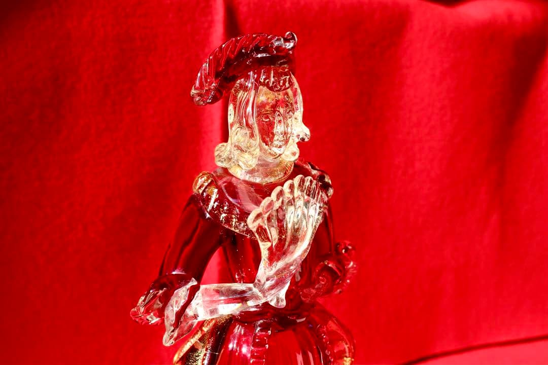 イタリア雑貨・ガラスコレクション【MURANOGLASS 金彩人形　貴婦人】