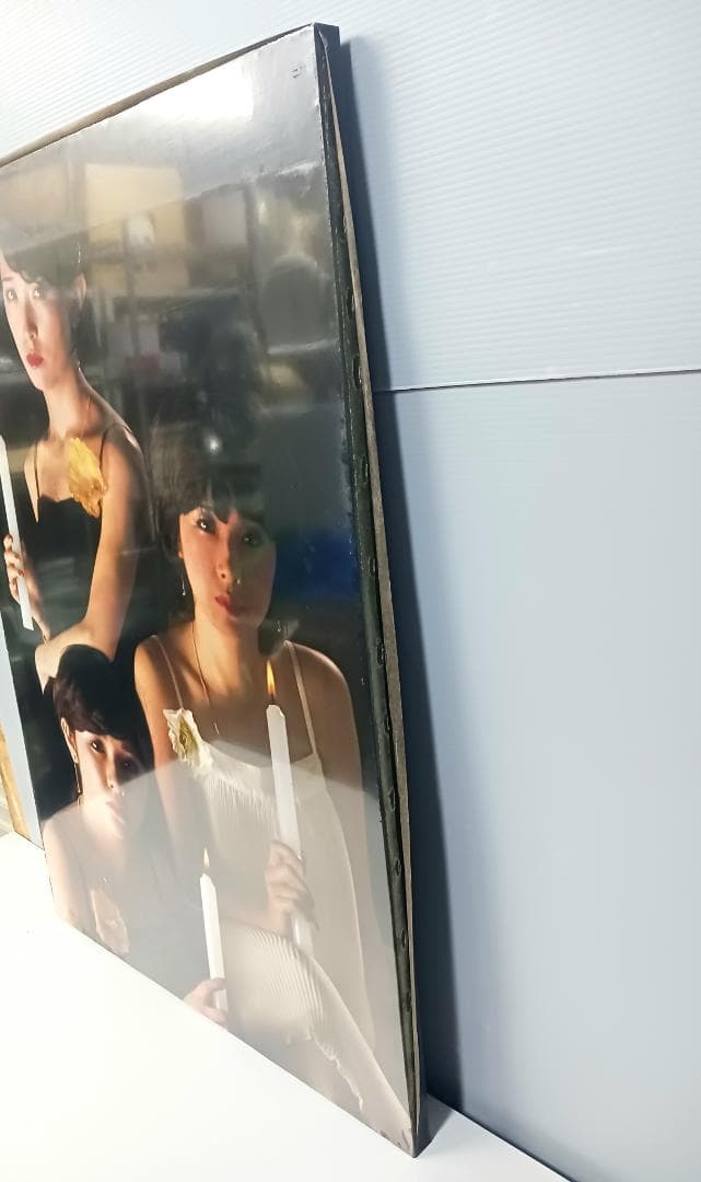 昭和レトロ！当時物『キャンディーズ』特大 木製 ポスターパネル 90×60cm