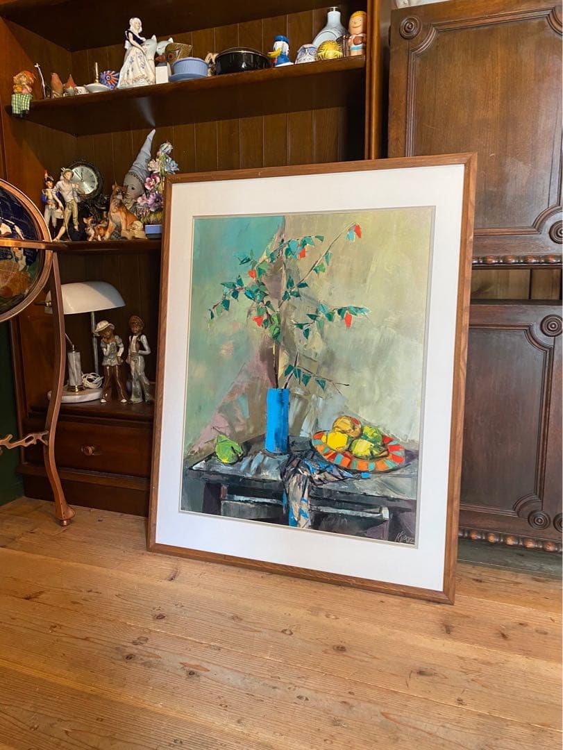 ミゲル・イバルス・ロカ ブルー花瓶 インテリア アート 額縁