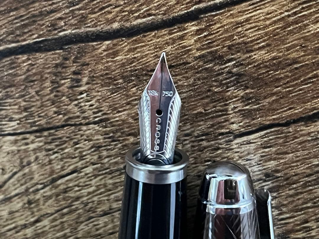 CROSS 万年筆 アポジー サブレーブラウン 18k-750 F字 細字