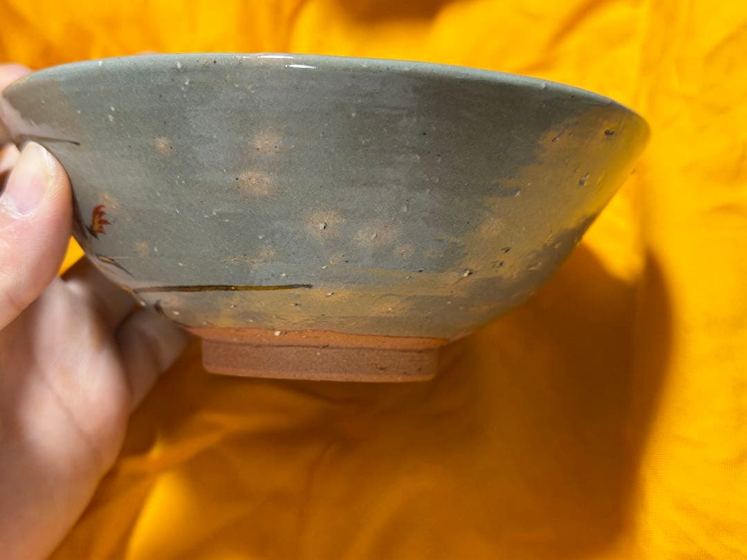 三代加藤利昇 乾山写秋草茶碗 共箱 共布 桔梗