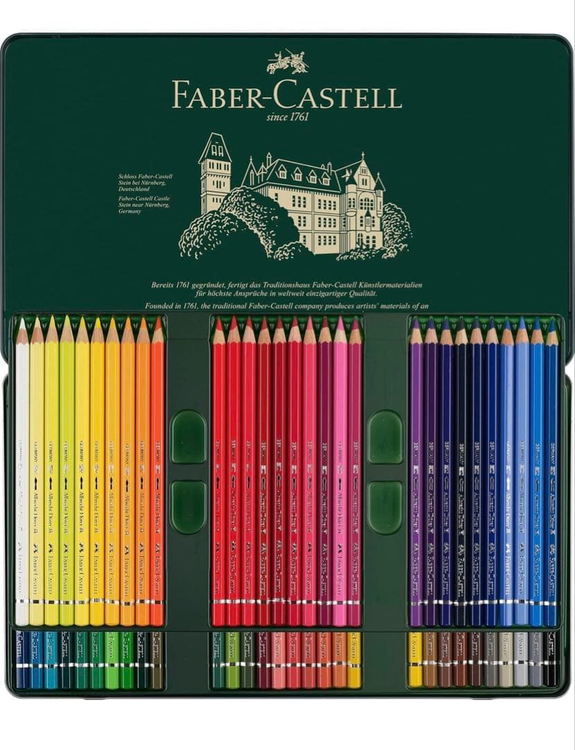 Faber-Castell 水彩色鉛筆 60色缶ケース
