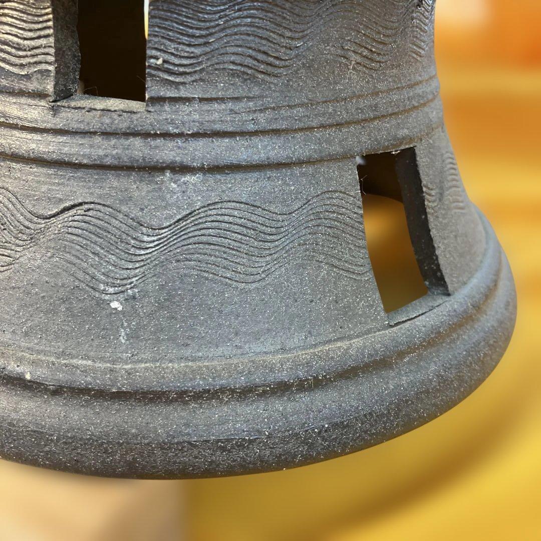 骨董 華道道具 花器 新羅土器 高杯花器 桐共箱 S759ANK