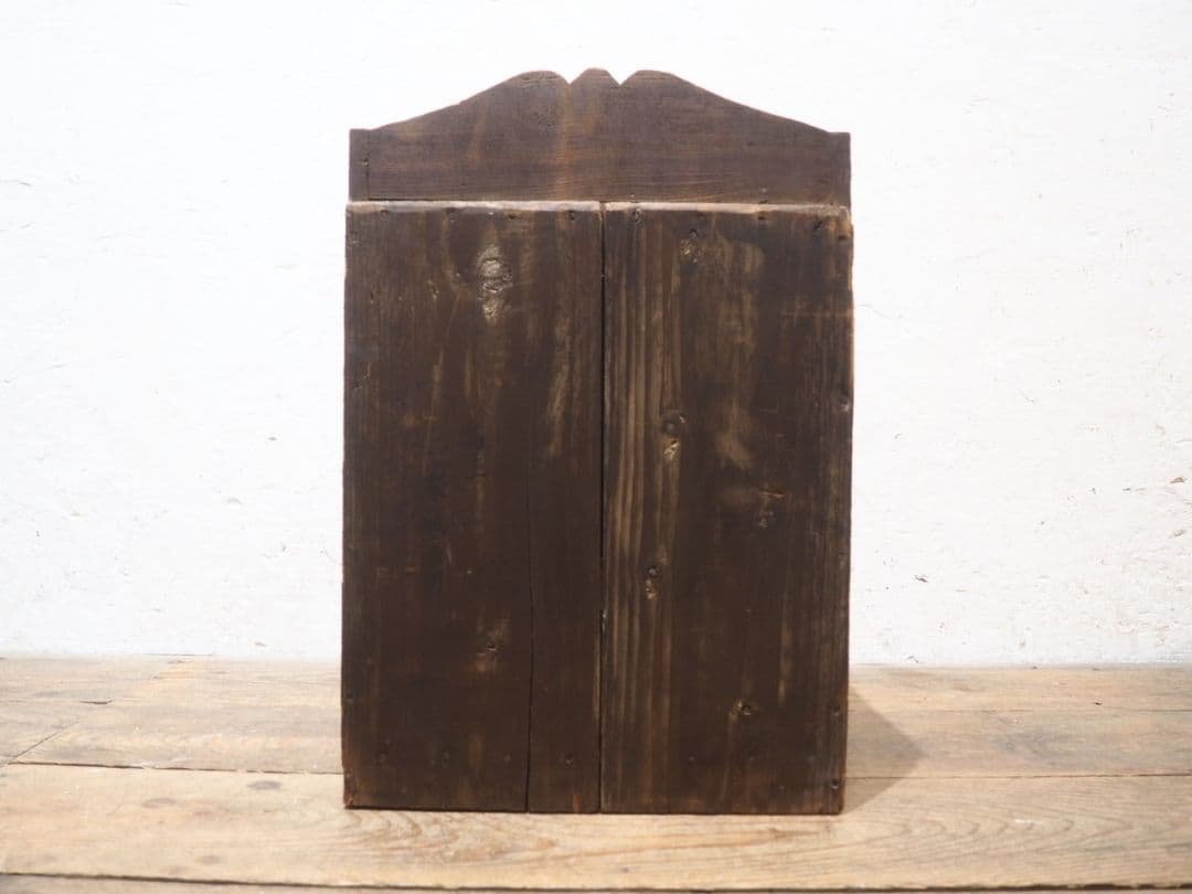 1253　アンティーク　小型の飾り棚　収納棚　キャビネット　古家具　レトロ