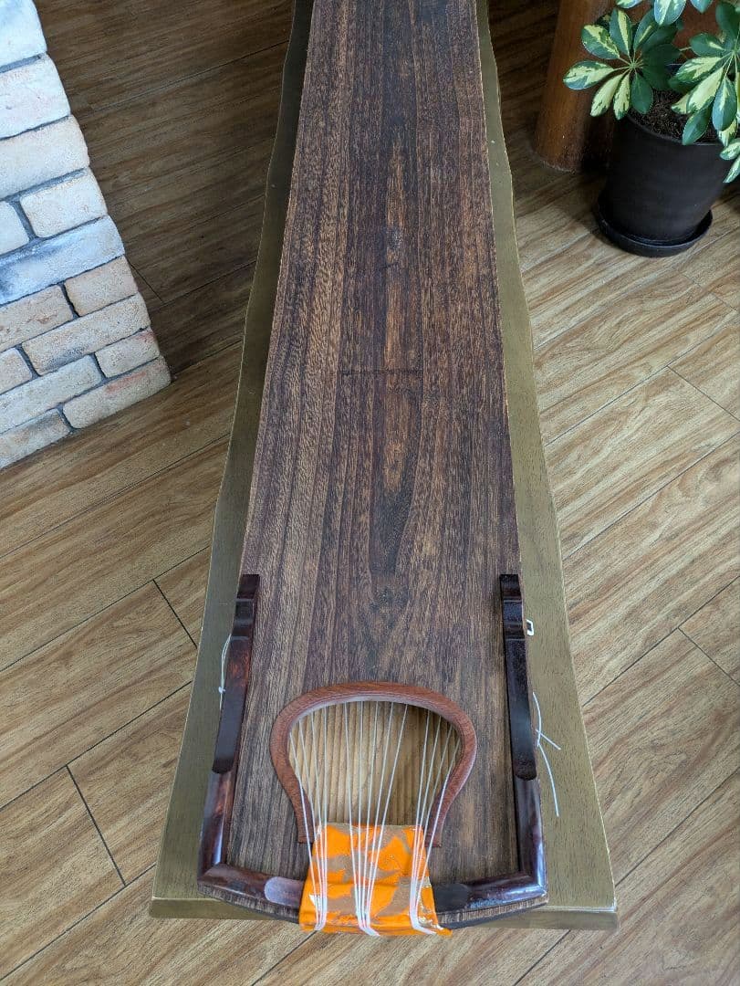 琴　和楽器　弦楽器 13弦　すだれ彫り　口絵　美木目 ケース付