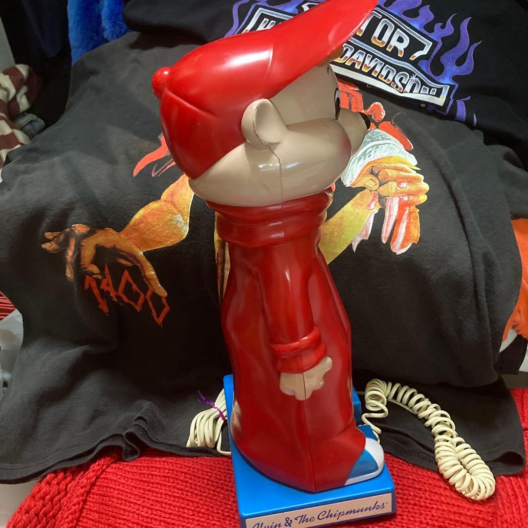 アルビン&チップマンクス　ビンテージ　アメトイ　電話機　フィギュア