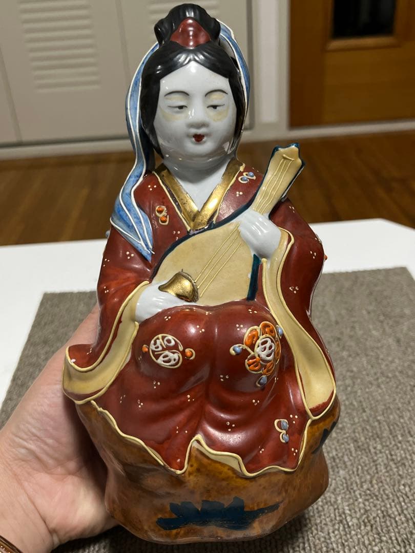 九谷焼 七福神 毘沙門天 弁財天様 金彩 色絵 縁起物 陶器人形 工芸品 骨董品