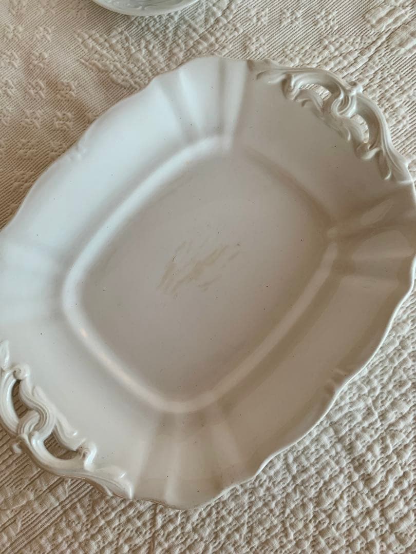 フランス・オランダ・ドイツアンティーク /ビンテージレリーフ白磁陶器6点set