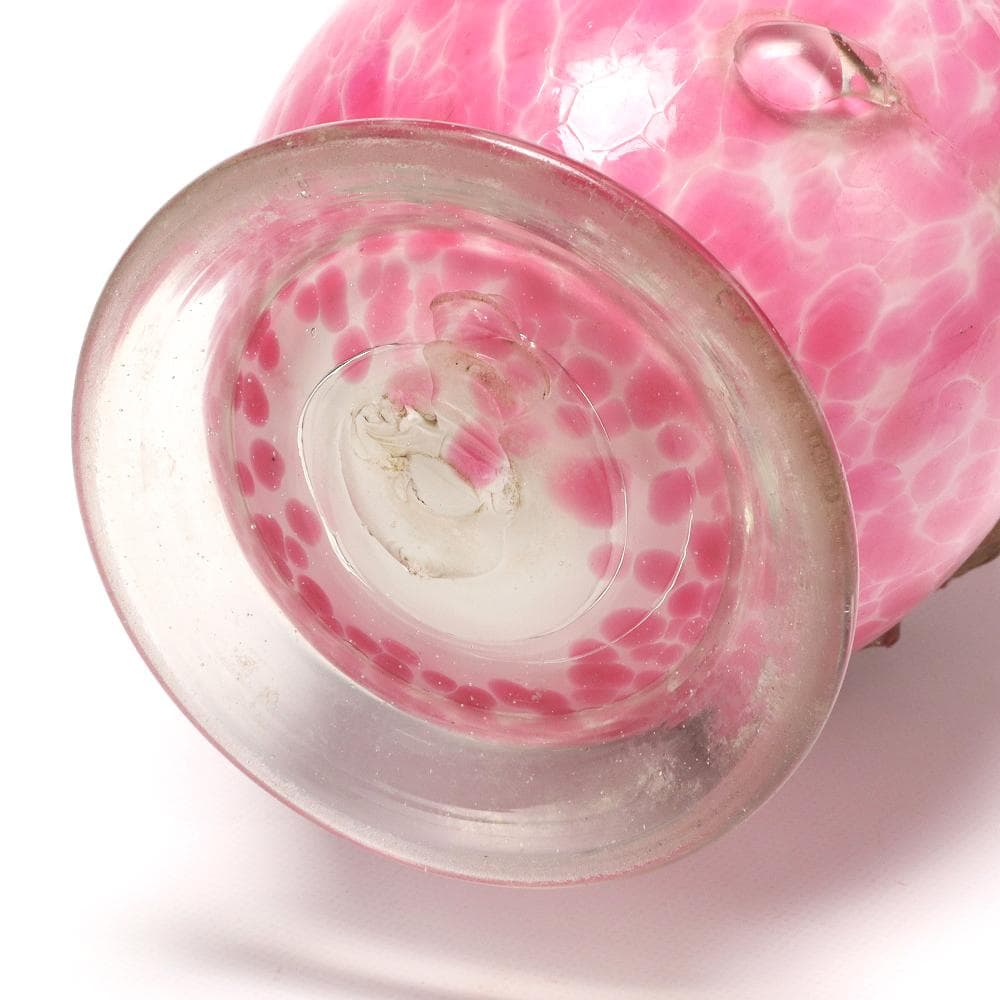 084C 大正 昭和 花瓶 吹きガラス フラワーベース アンティーク 高さ24㎝