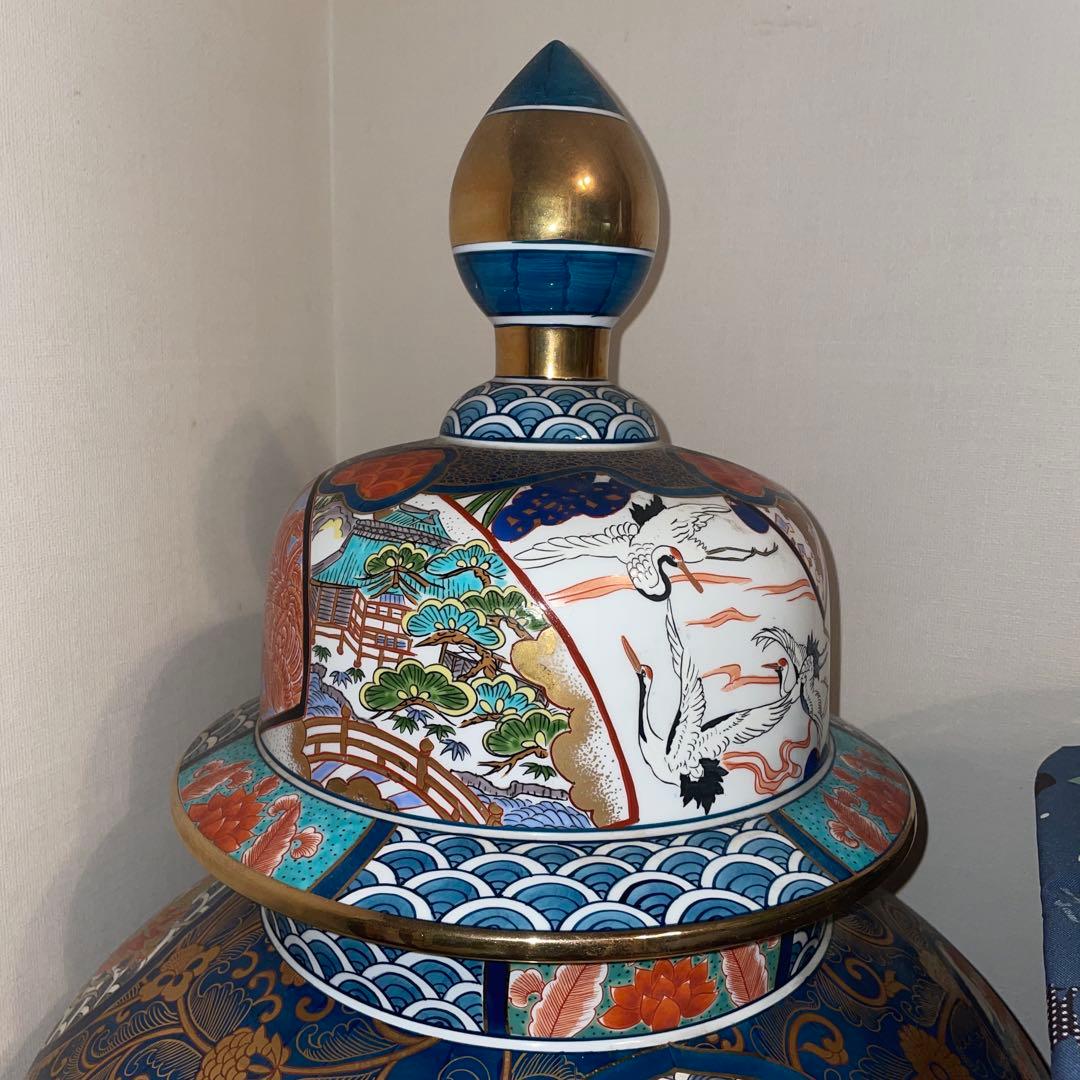 有田焼　沈香壺　約115㎝　飾壺　飾壷　置物　骨董　ヴィンテージ　オブジェ